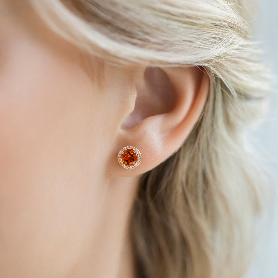 Diamond earrings with Tourmaline Eternal Sunshine