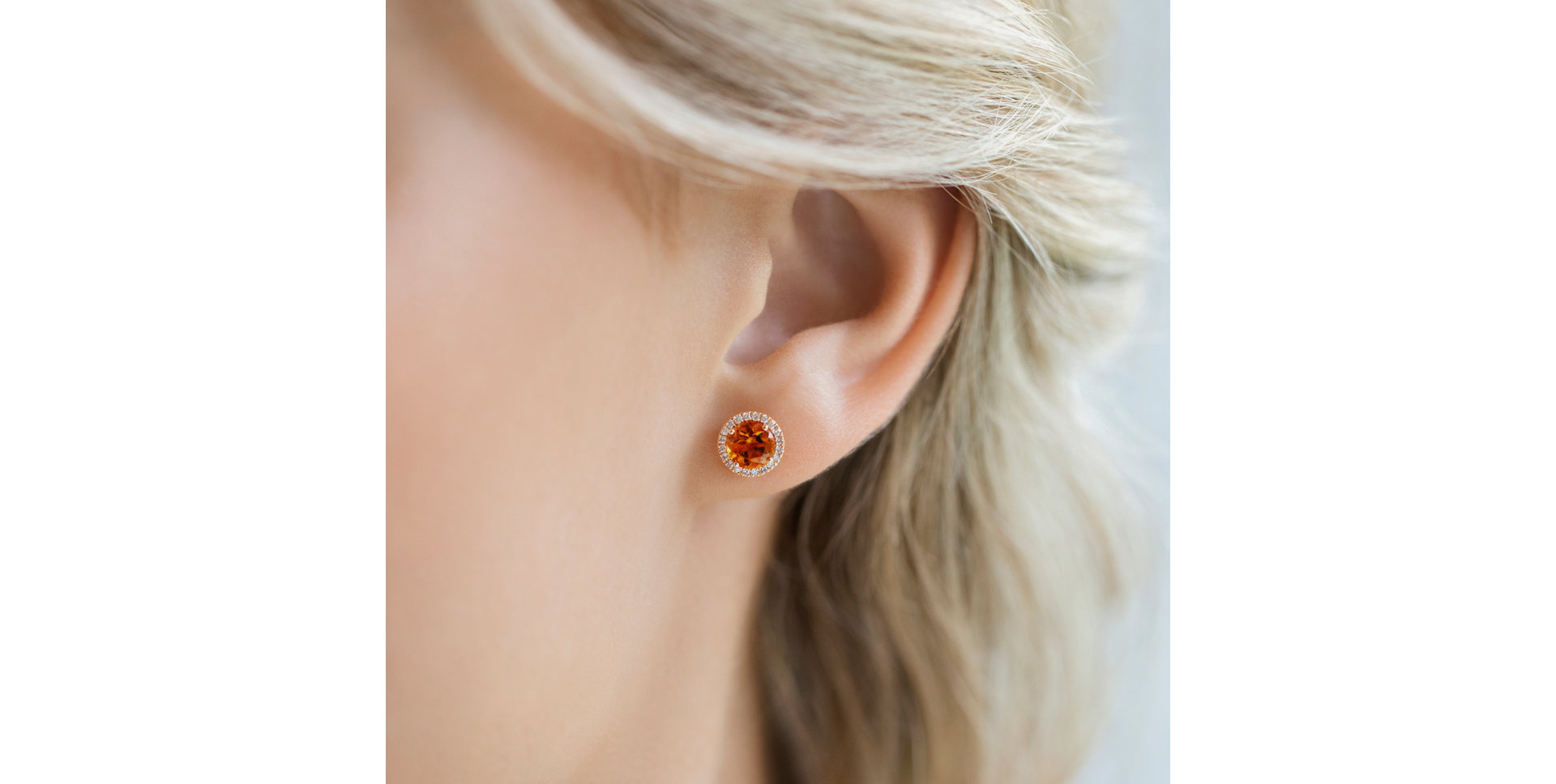 Diamond earrings with Tourmaline Eternal Sunshine