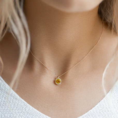 Diamond necklace with Citrine Luxury Bonbon