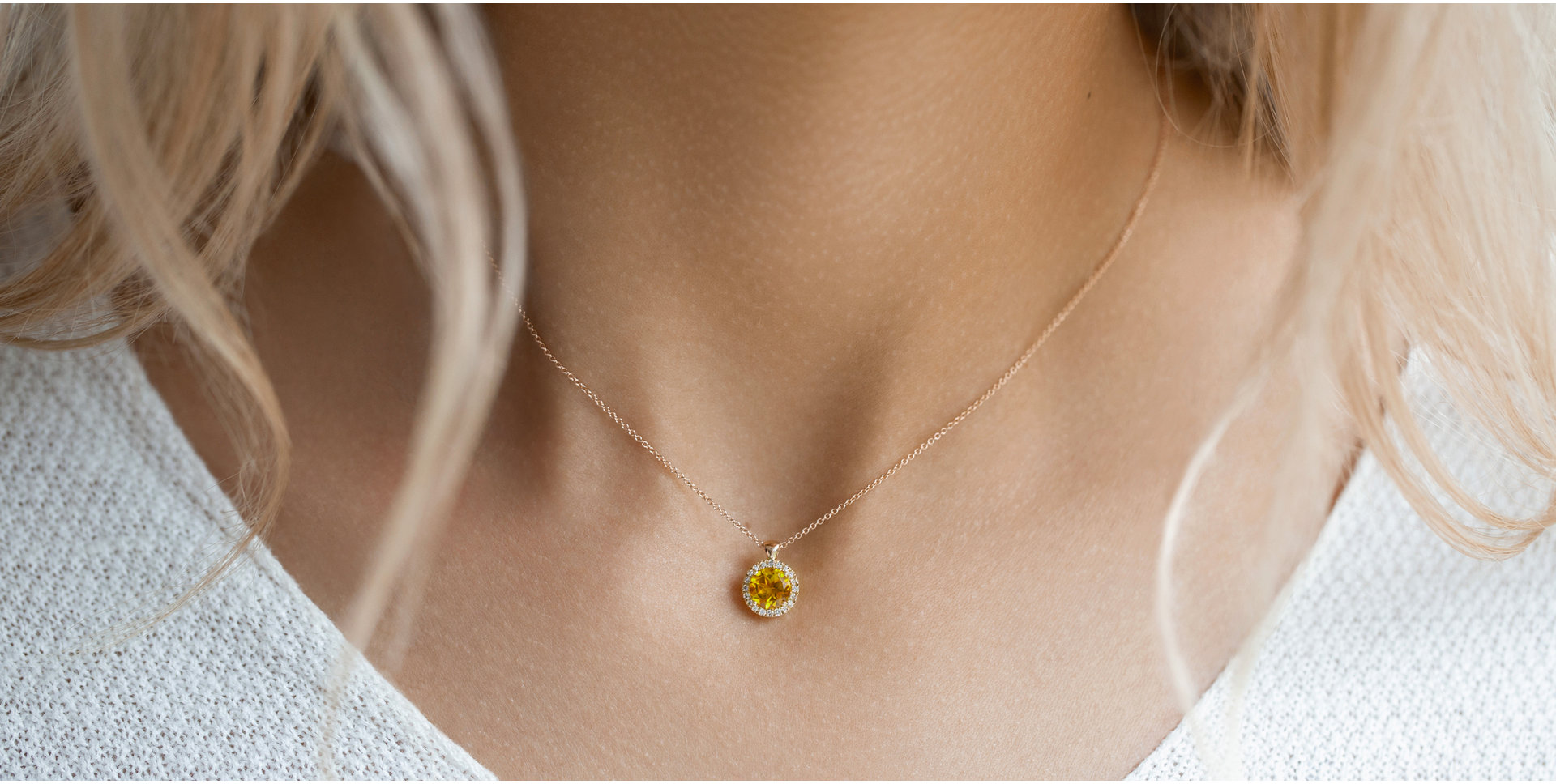 Diamond necklace with Smoky Quartz Luxury Bonbon