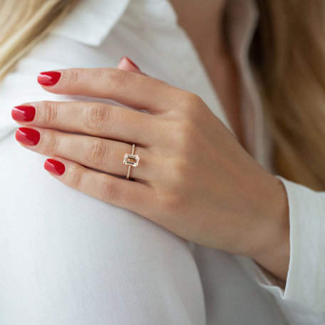 Diamond ring with Rhodolite Perfect Promise