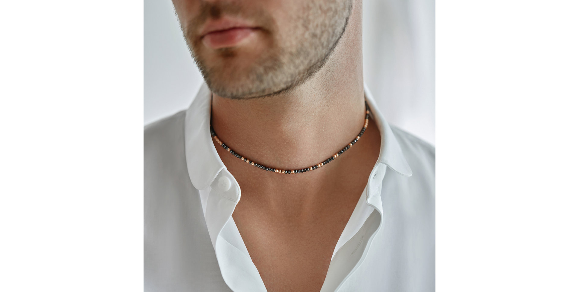 Necklace with black diamonds Night Chain
