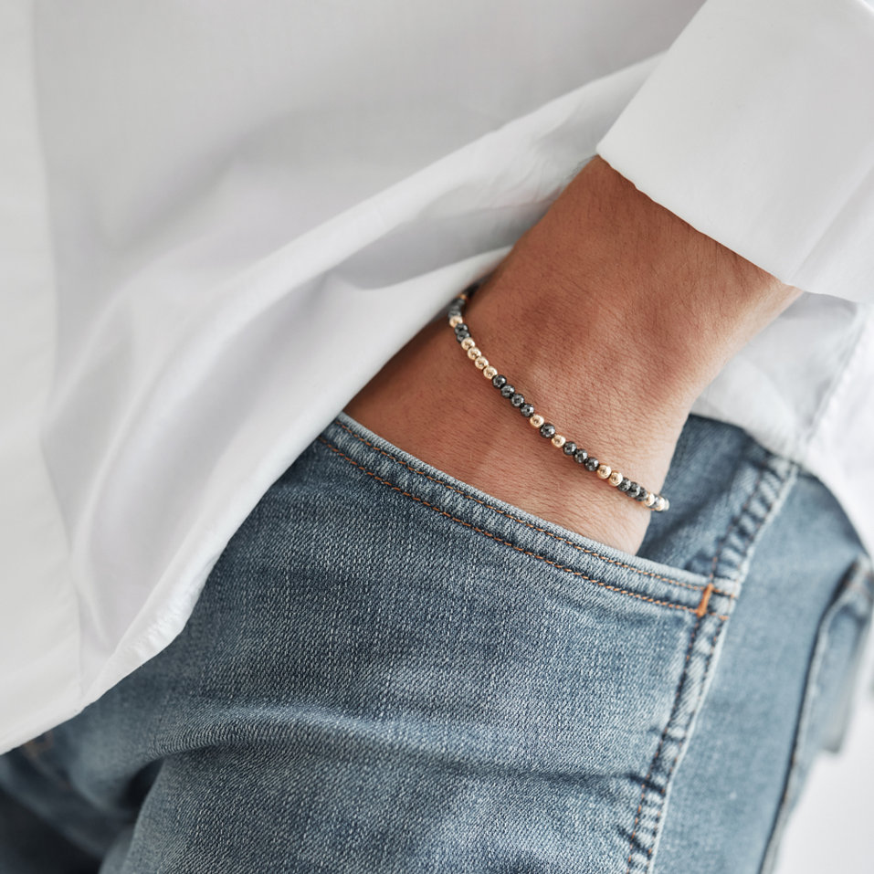 Bracelet with black diamonds Marbles Mood