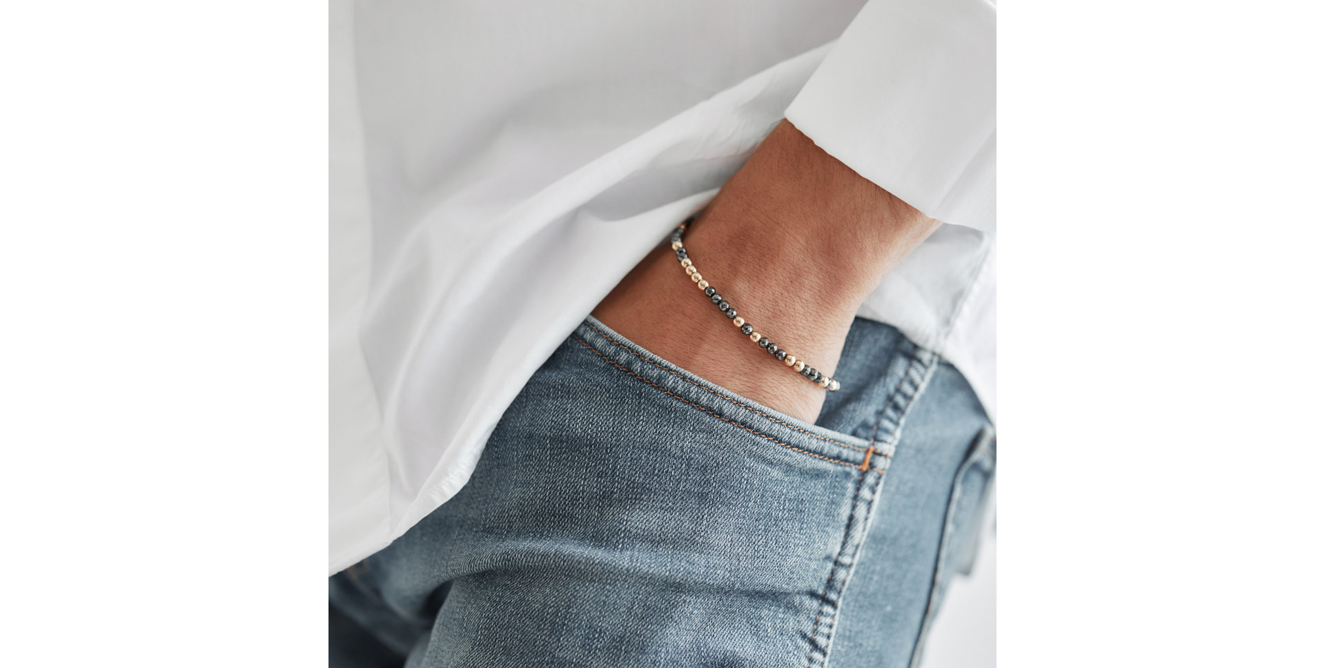 Bracelet with black diamonds Marbles Mood