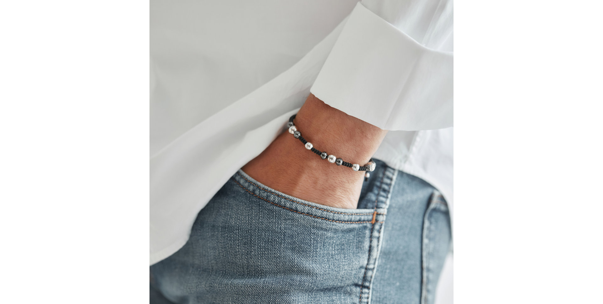 Bracelet with black diamonds Mirror Balls