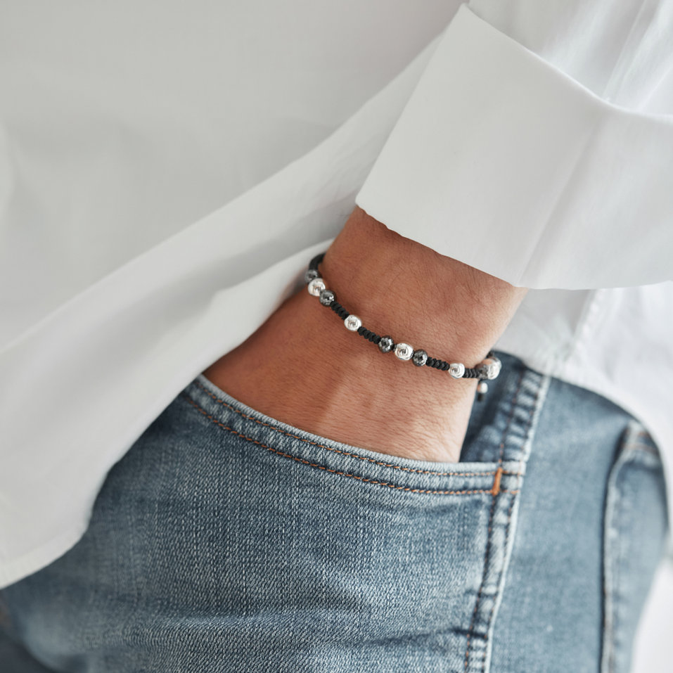 Bracelet with black diamonds Mirror Balls