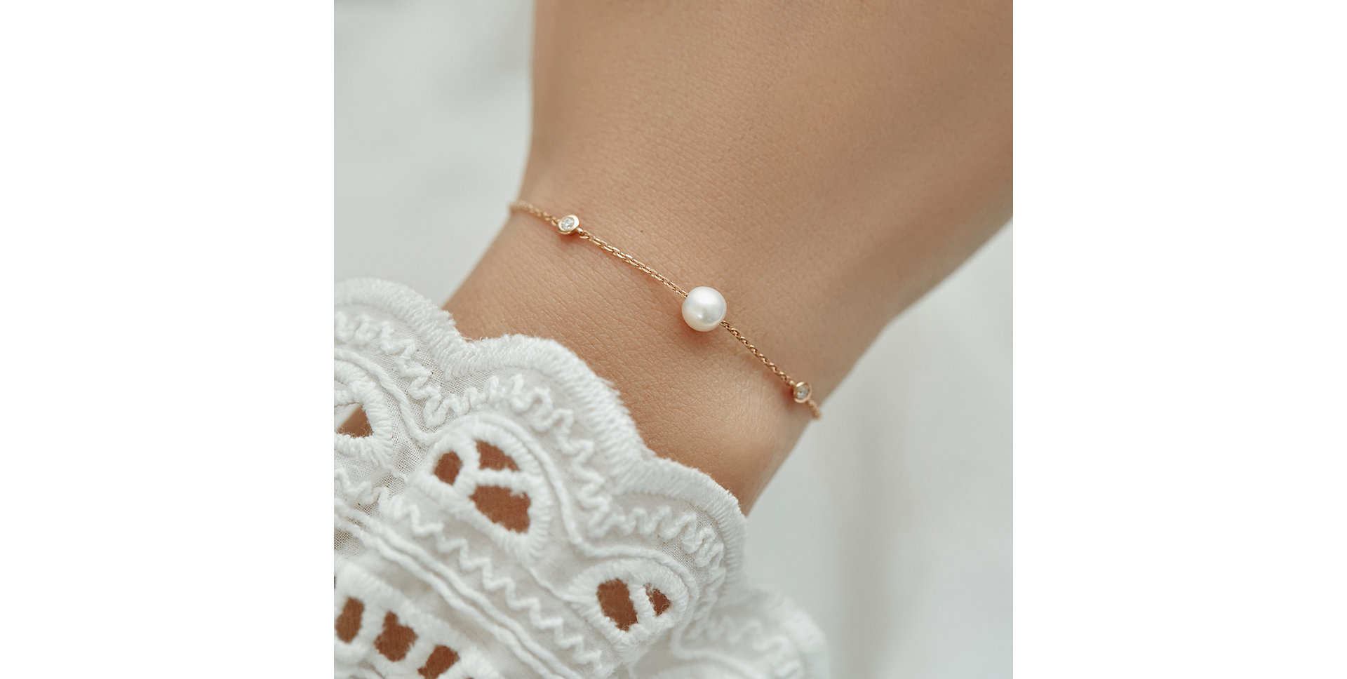 Diamond bracelet with pearl Lakeside Love