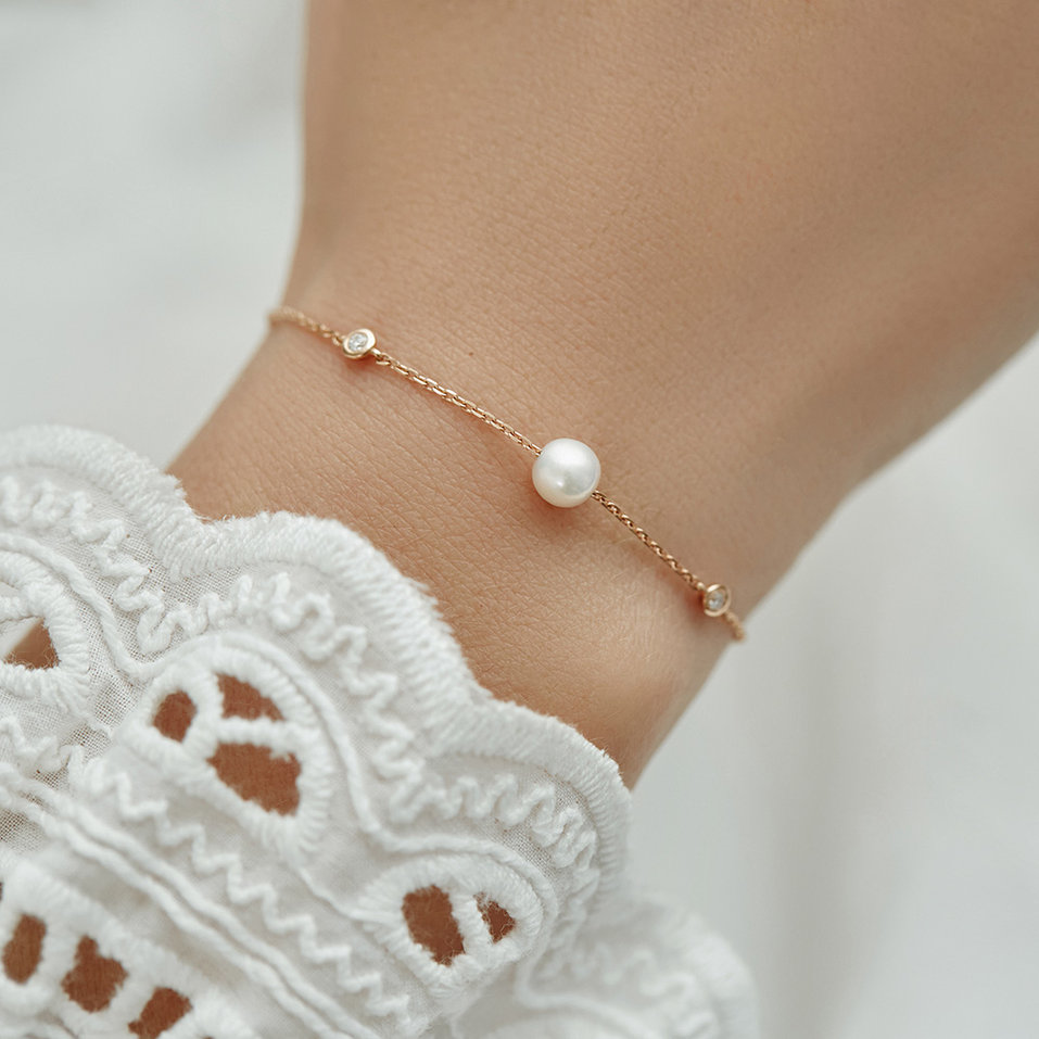 Diamond bracelet with pearl Lakeside Love