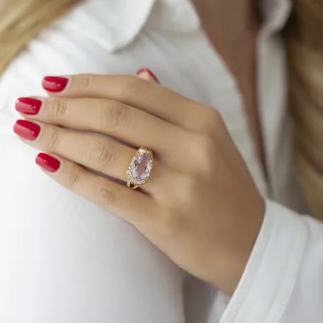 Diamond rings with Amethyst Dannell