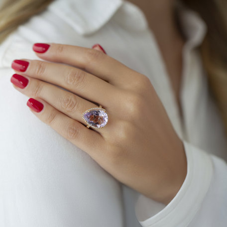 Diamond rings with Amethyst Sweet Almond