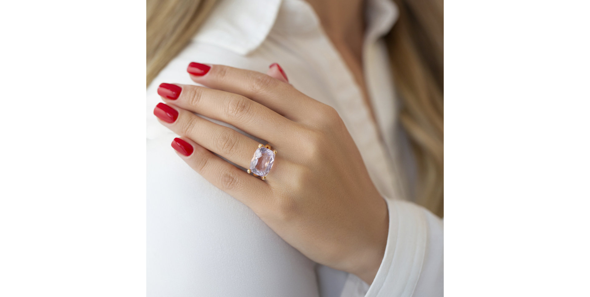 Diamond rings with Amethyst Oriental Lilac