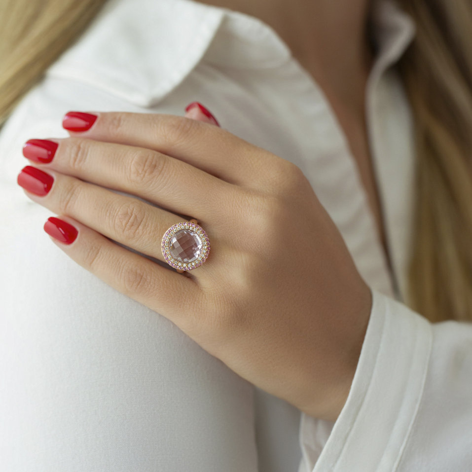 Diamond ring with Amethyst and Sapphire Fontanna