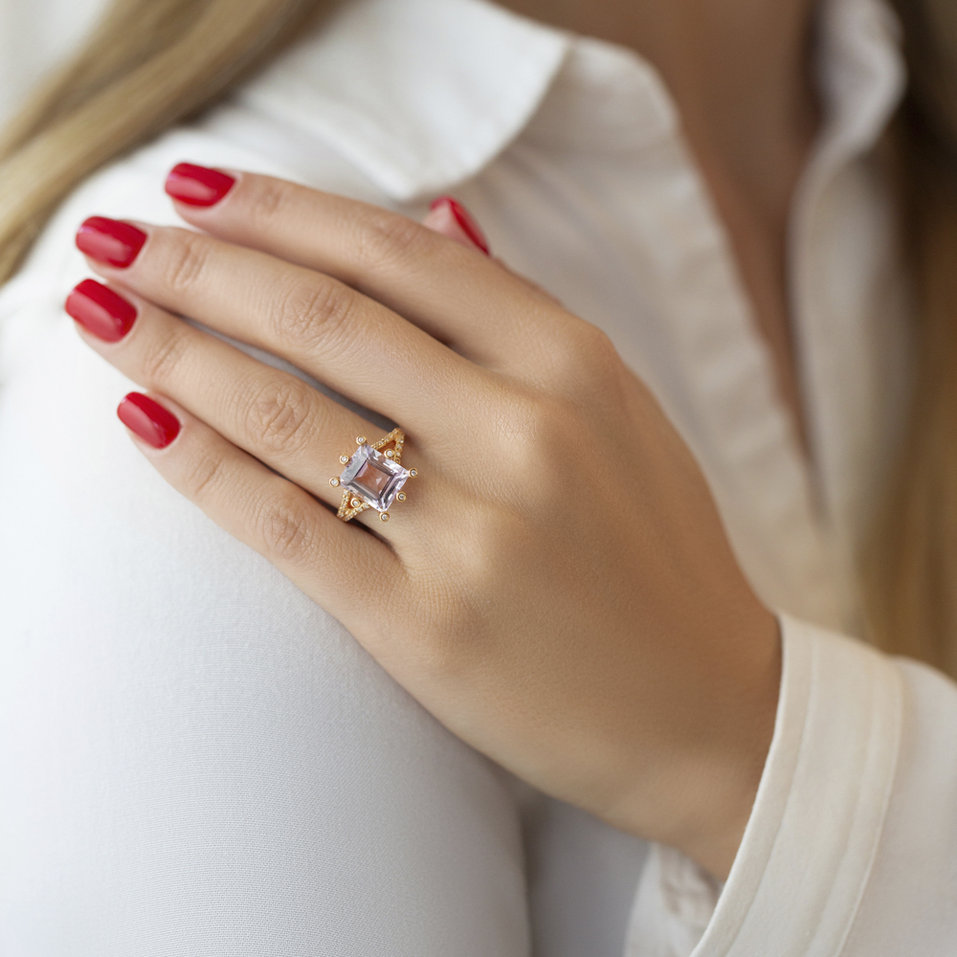 Diamond rings with Amethyst Flanna