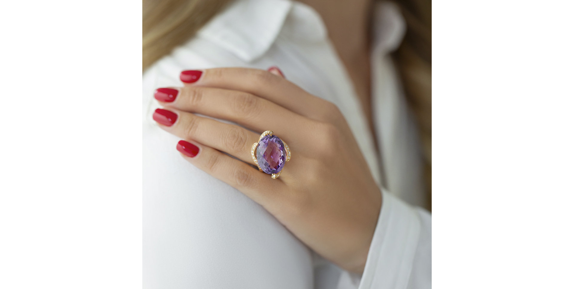 Diamond rings with Amethyst Angyalka