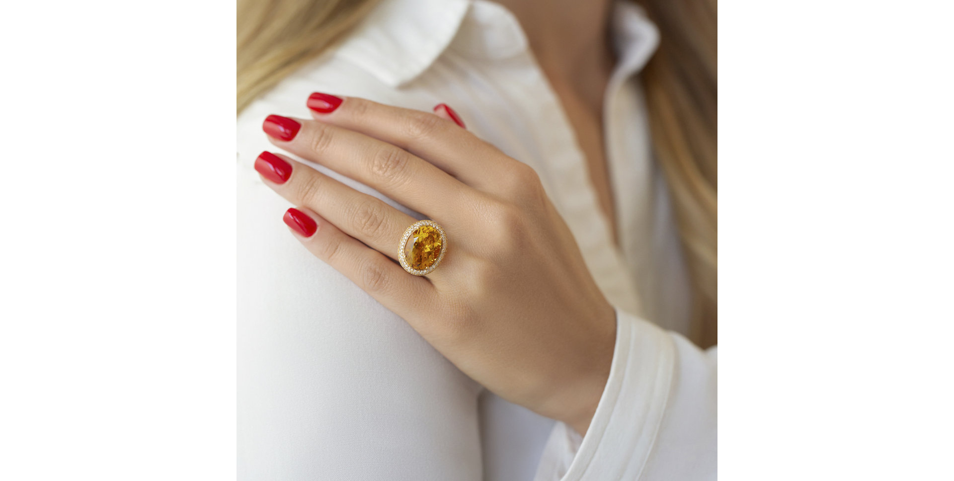 Ring with Citrine and Sapphire Conwenna