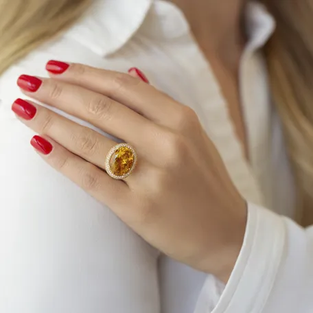 Ring with Citrine and Sapphire Conwenna