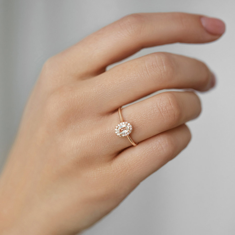 Diamond ring with Sapphire Princess