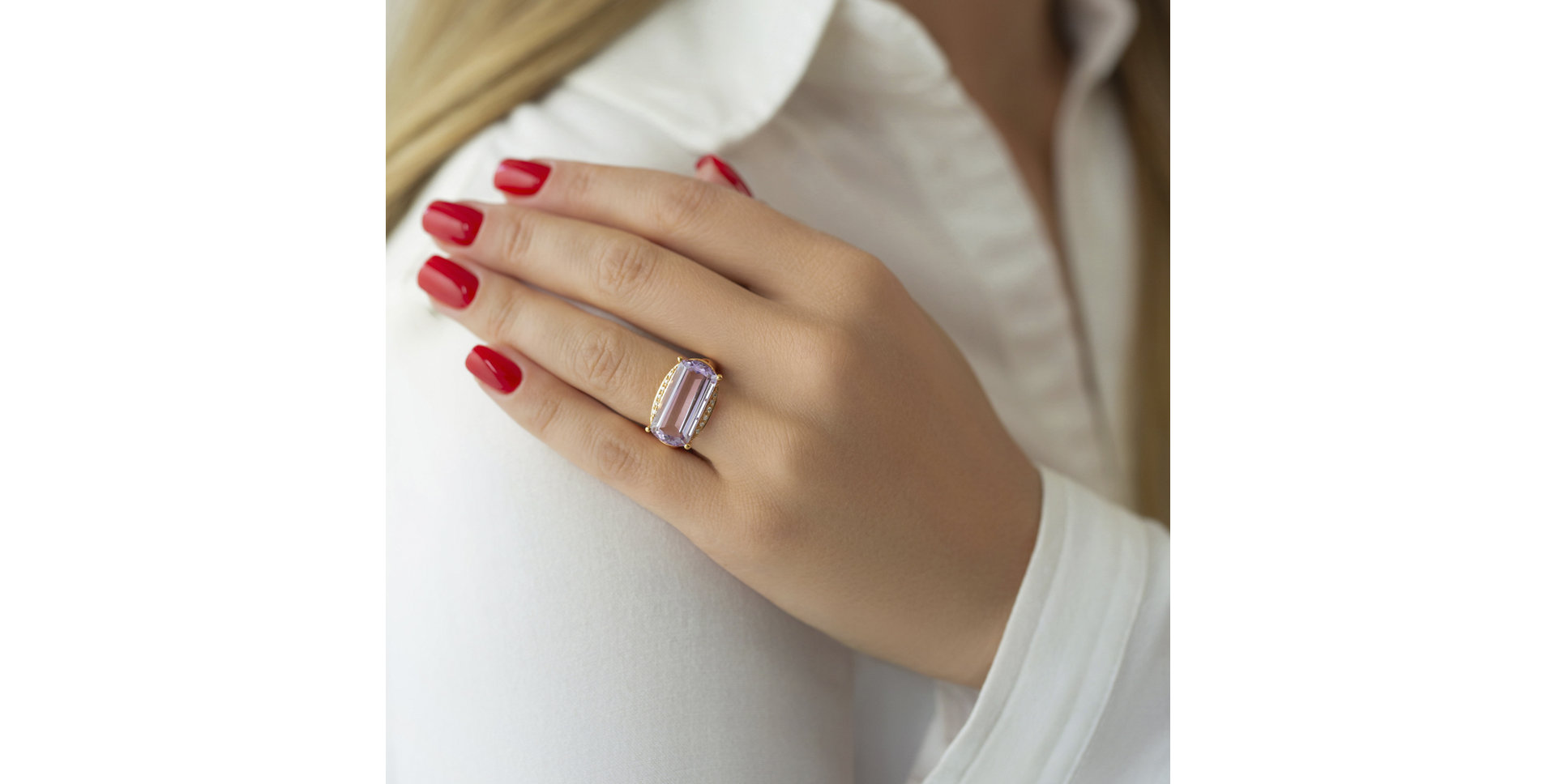 Diamond rings with Amethyst Tasha