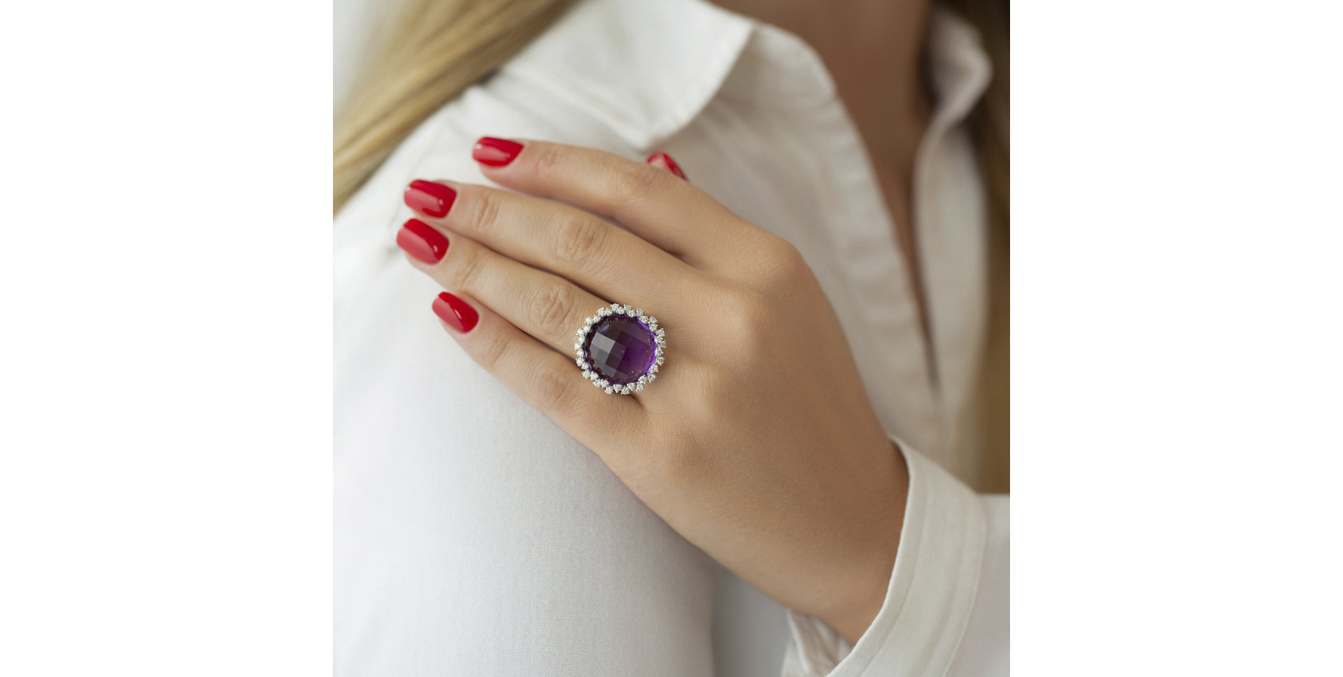 Diamond rings with Amethyst Kirkland