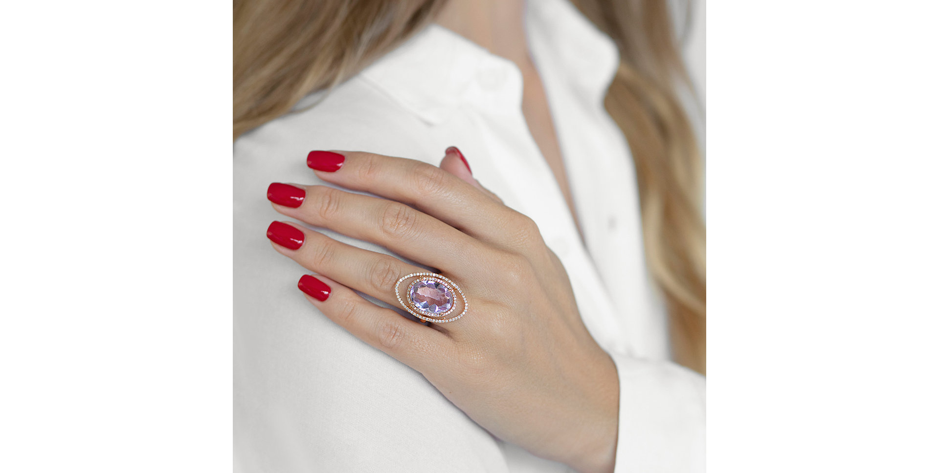 Diamond rings with Amethyst Master Mind