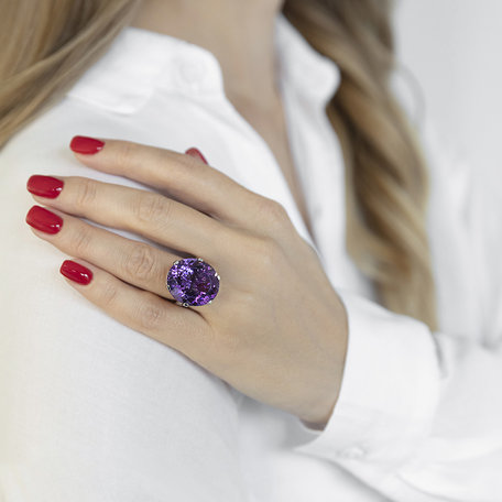 Diamond rings with Amethyst Fairytale Seraph