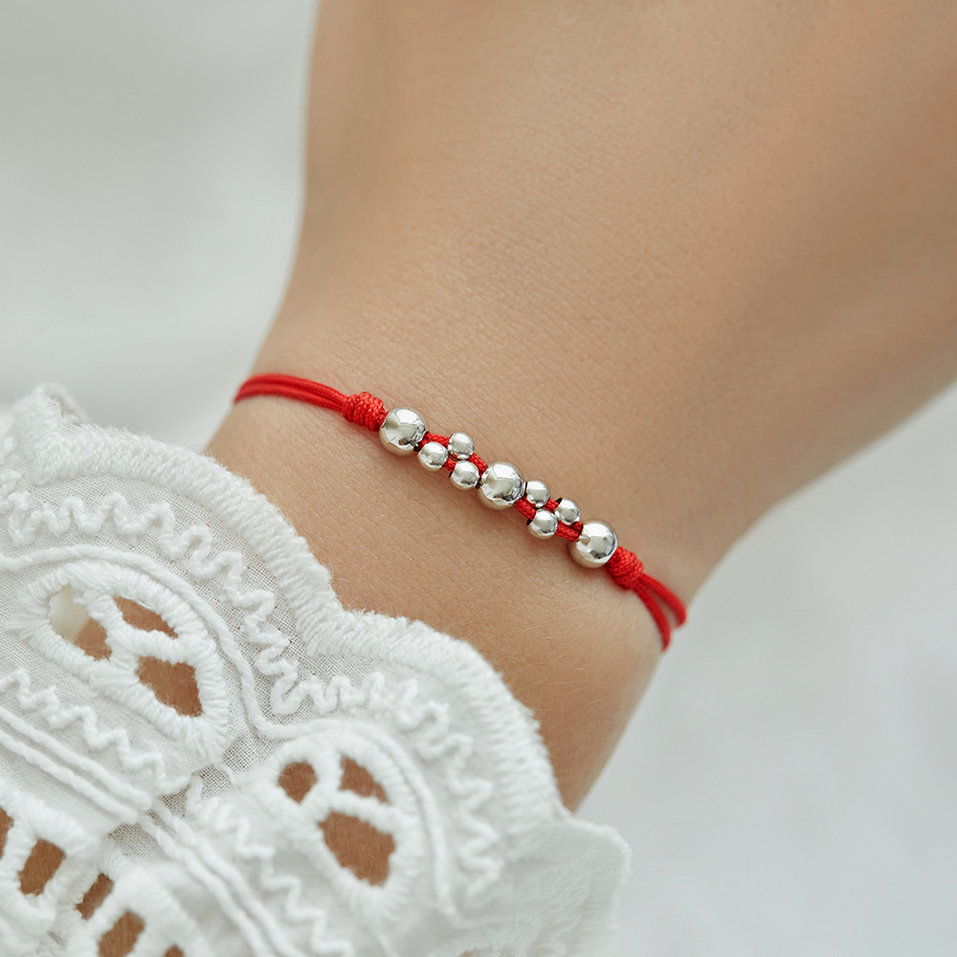 Bracelet with cord Bubble Shamballa