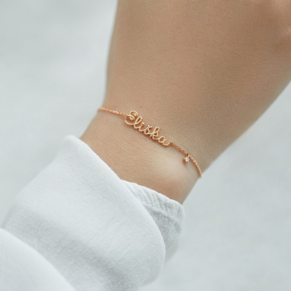 Diamond bracelet Curly Name