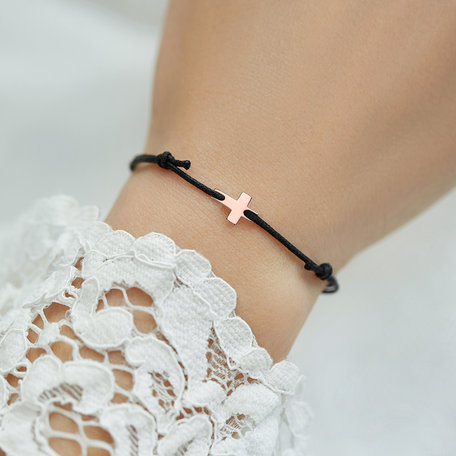 Diamond bracelet with cord The Cross