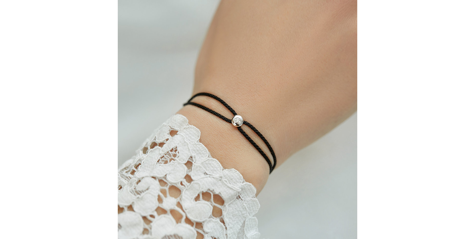 Diamond bracelet with cord Unstoppable Dot