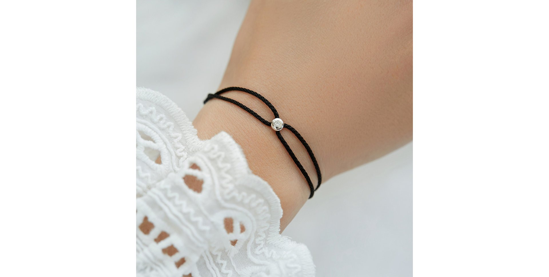 Diamond bracelet with cord Unstoppable Dot