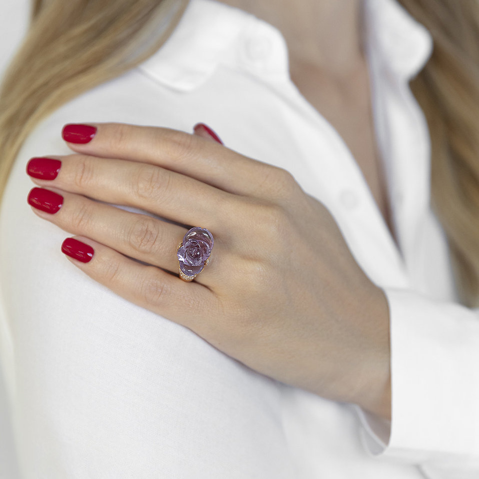Diamond rings with Amethyst Crazzy One
