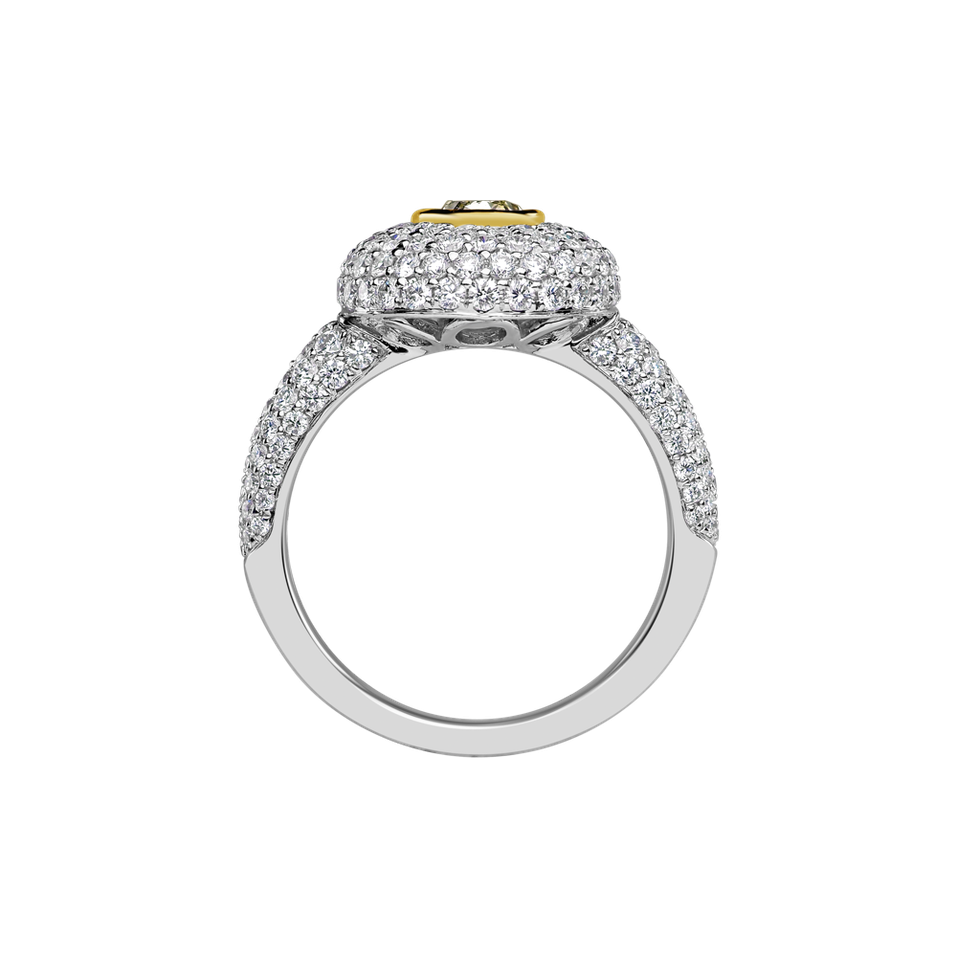 Ring with yellow and white diamonds Odilion