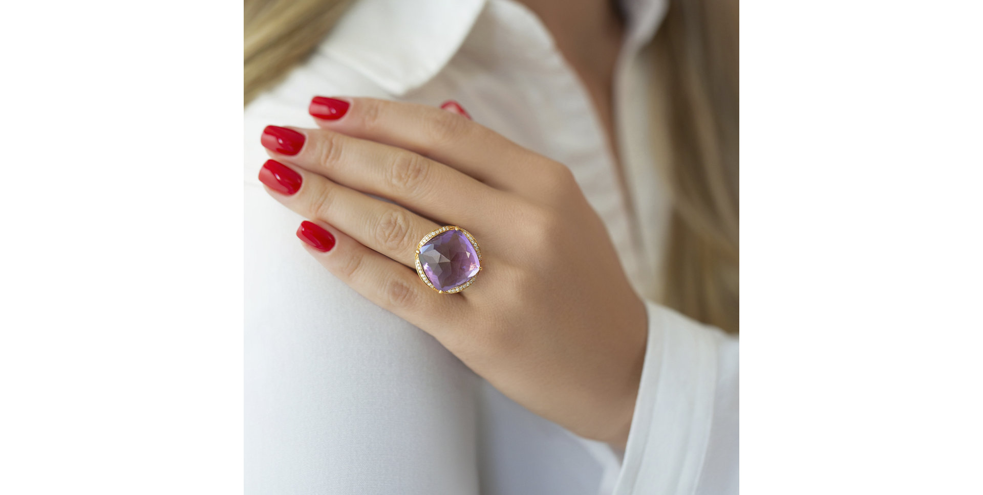 Diamond rings with Amethyst The Night Abyss