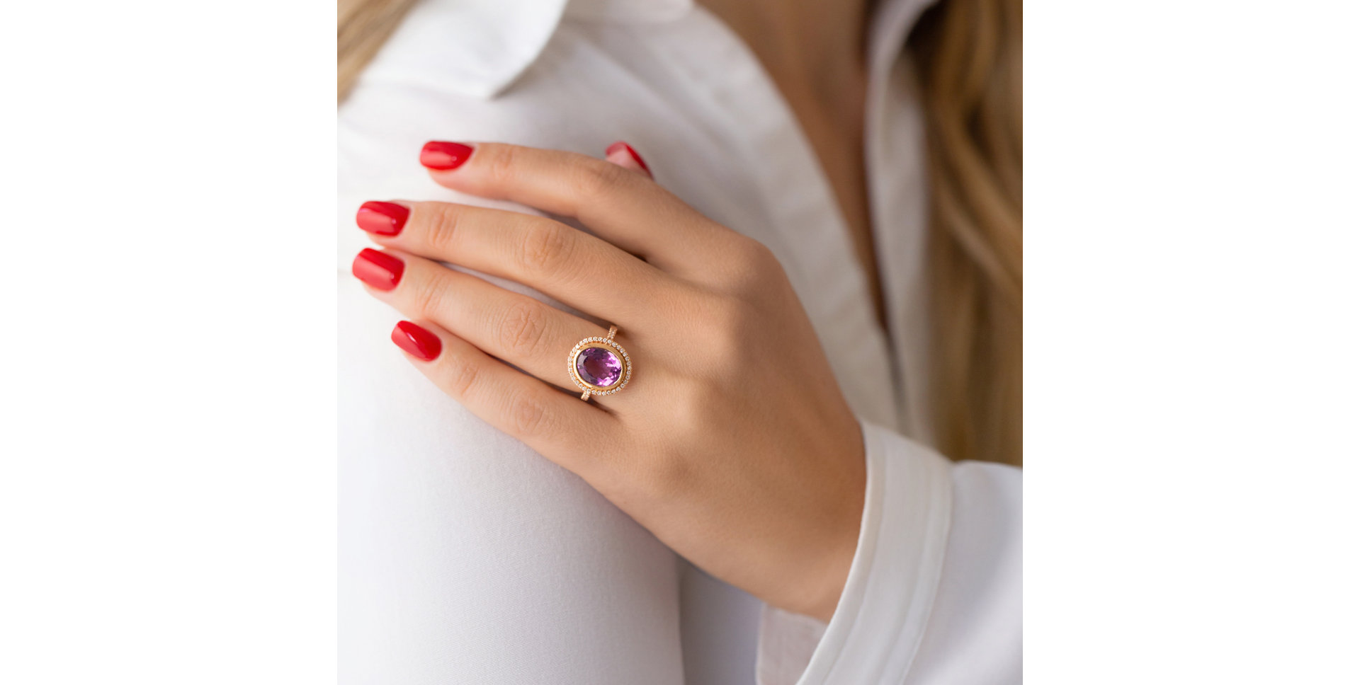 Diamond rings with Amethyst Viva Glam