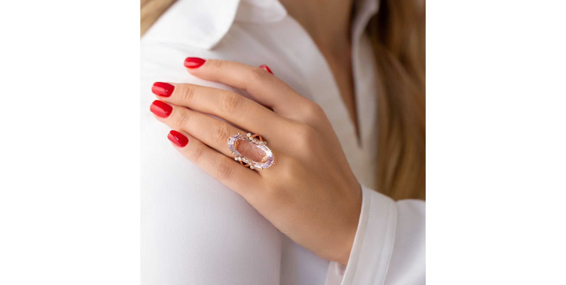 Diamond rings with Amethyst Nieves