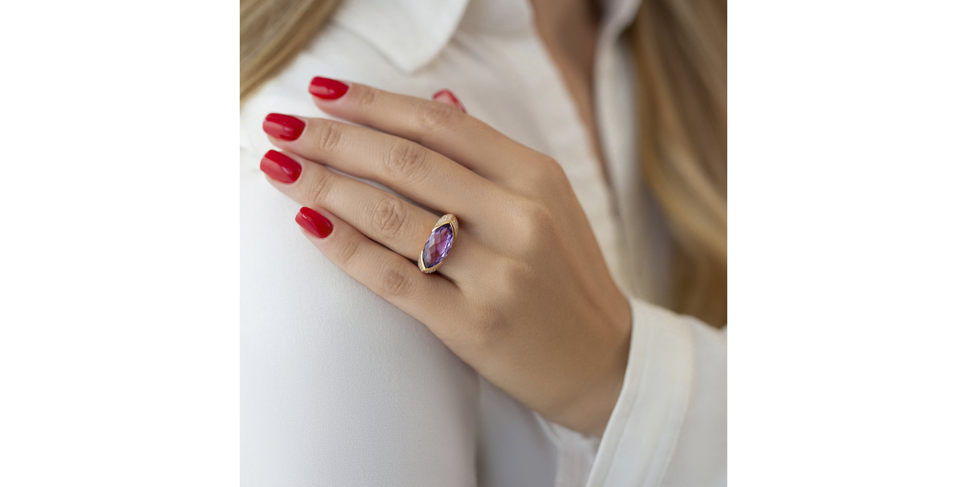 Diamond rings with Amethyst Fiona