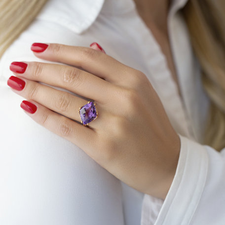 Diamond rings with Amethyst Aude