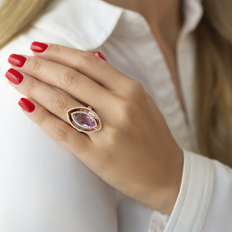 Diamond rings with Amethyst Kassius