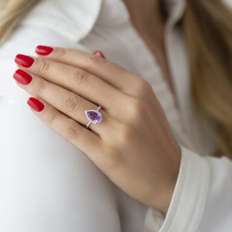 Diamond ring with Quartz Emily