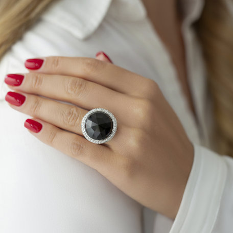 Diamond ring with Quartz Freccia