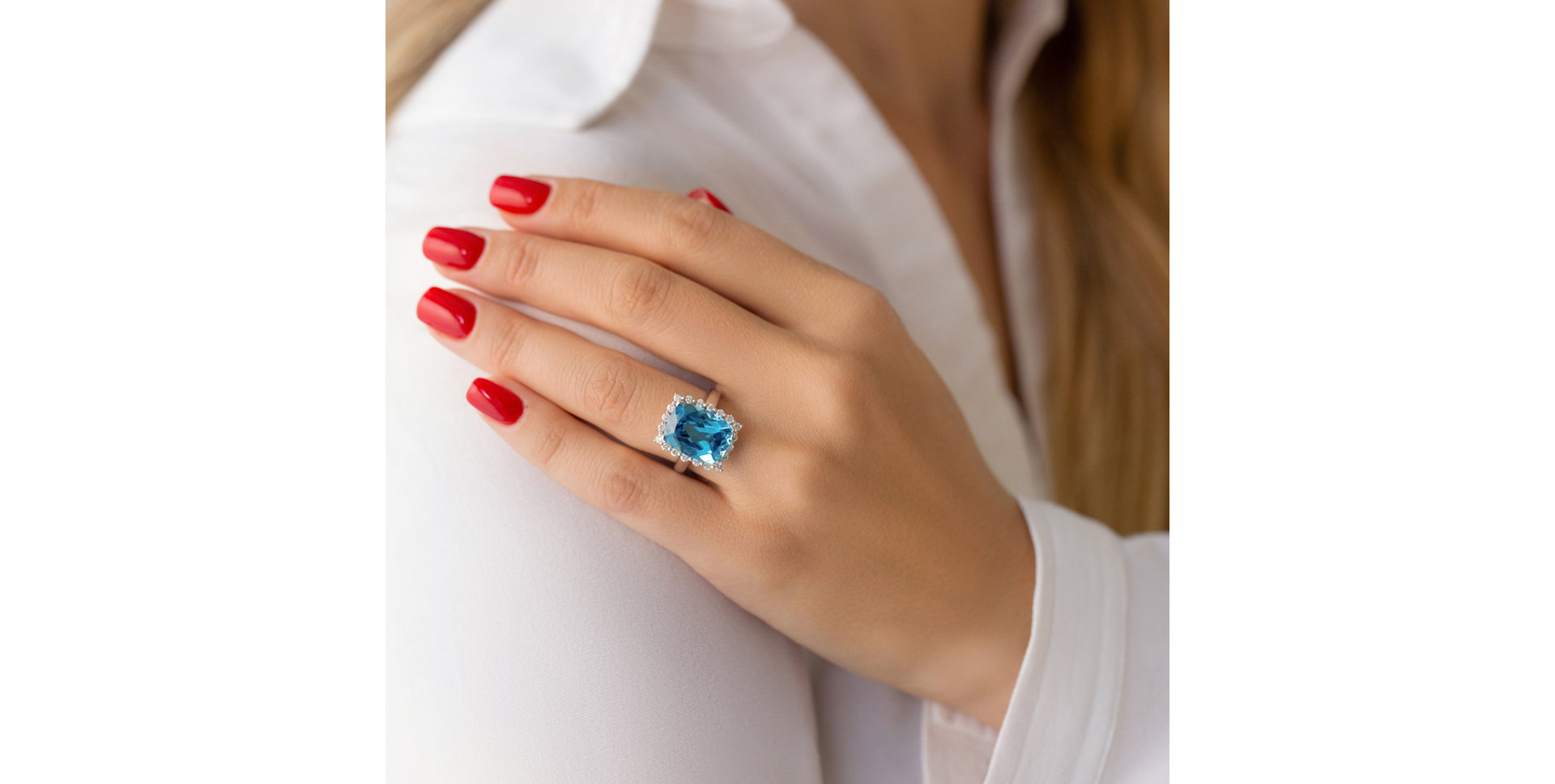 Diamond ring with Topaz Justin