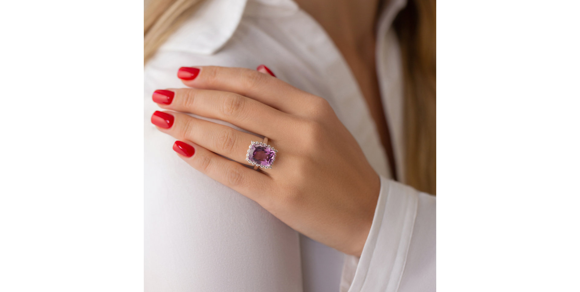 Diamond rings with Amethyst Justin