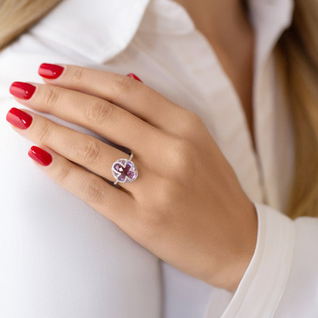 Diamond rings with Amethyst Ayla