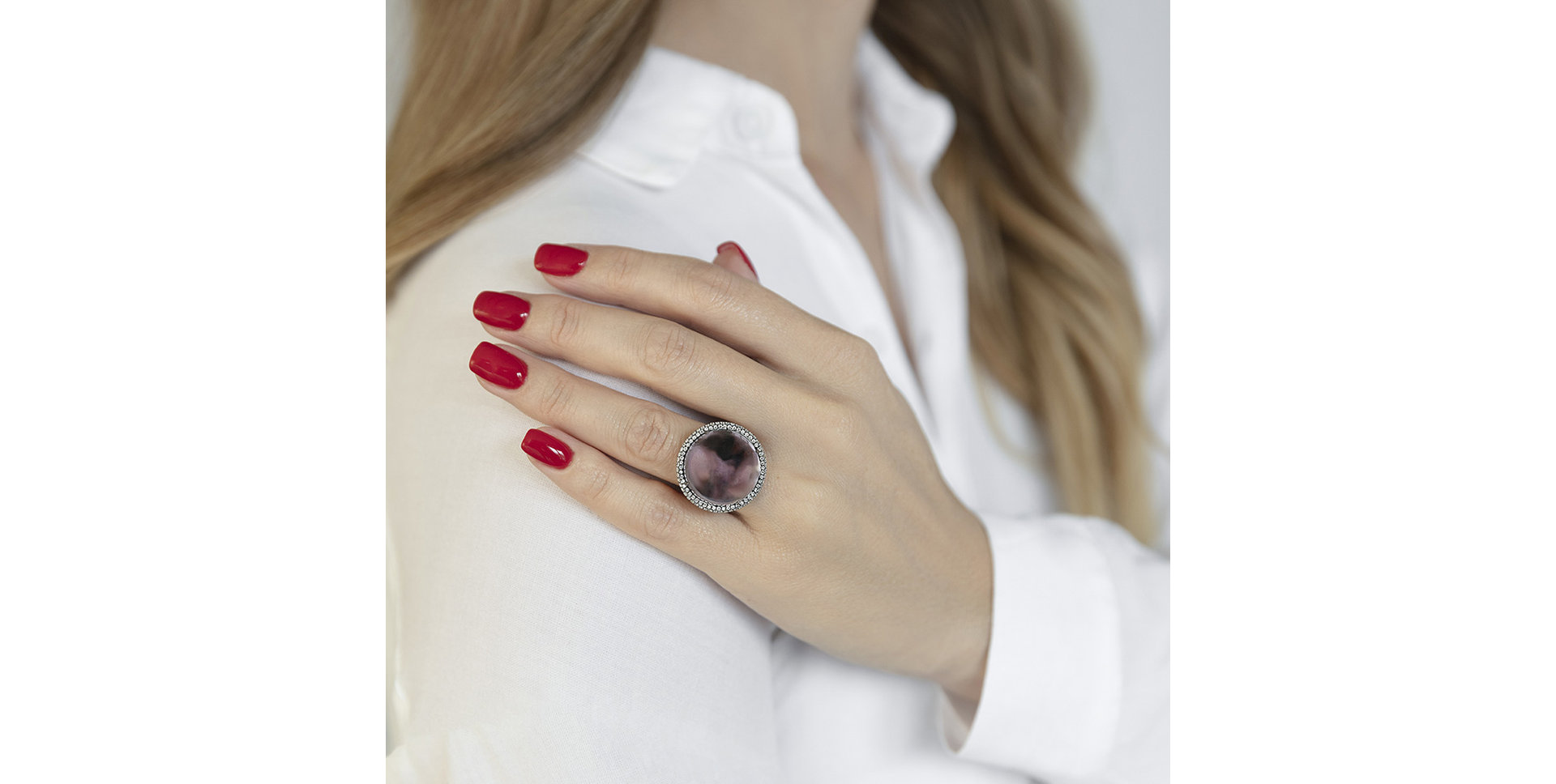 Diamond rings with Amethyst Charline