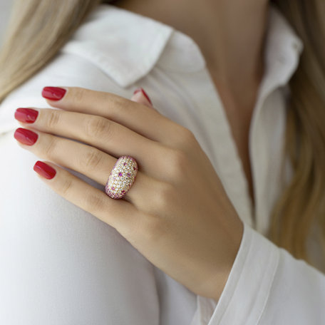 Diamond ring with Ruby and Sapphire Tashia
