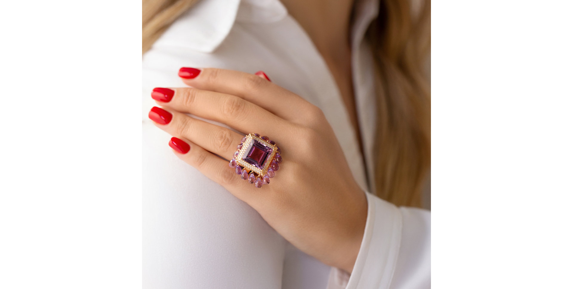 Diamond Diamond rings with Amethyst Concepcion