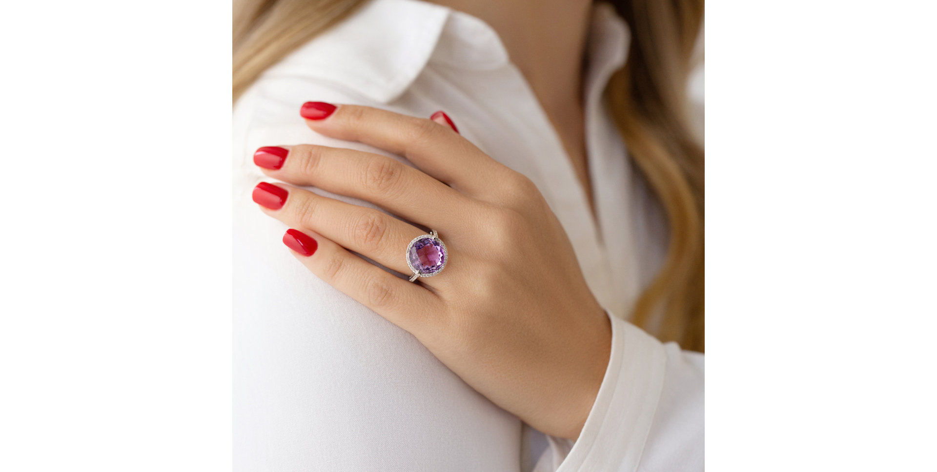 Diamond rings with Amethyst Epifania