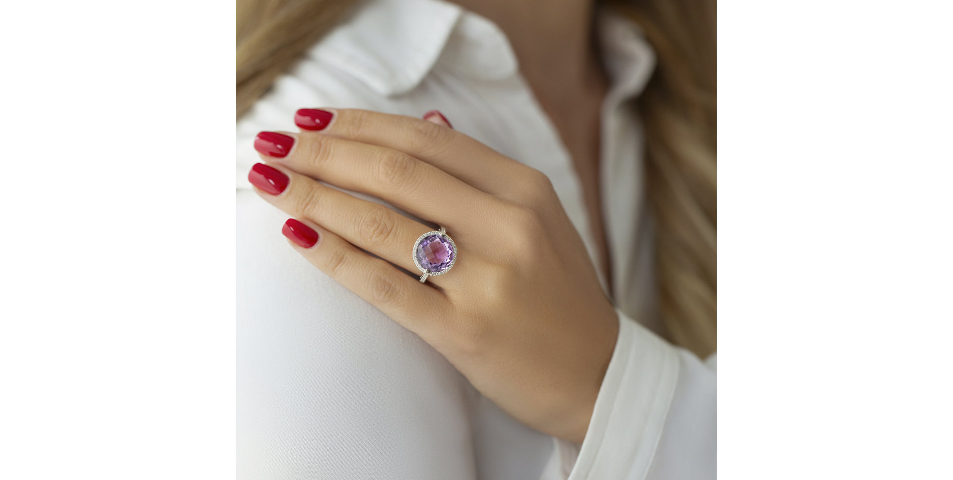 Diamond ring with Quartz Epifania