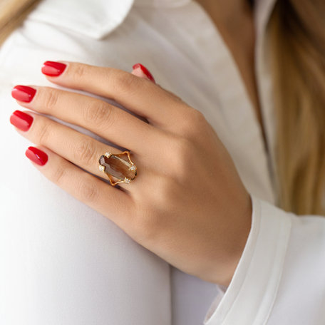 Diamond ring with Quartz Charmaine
