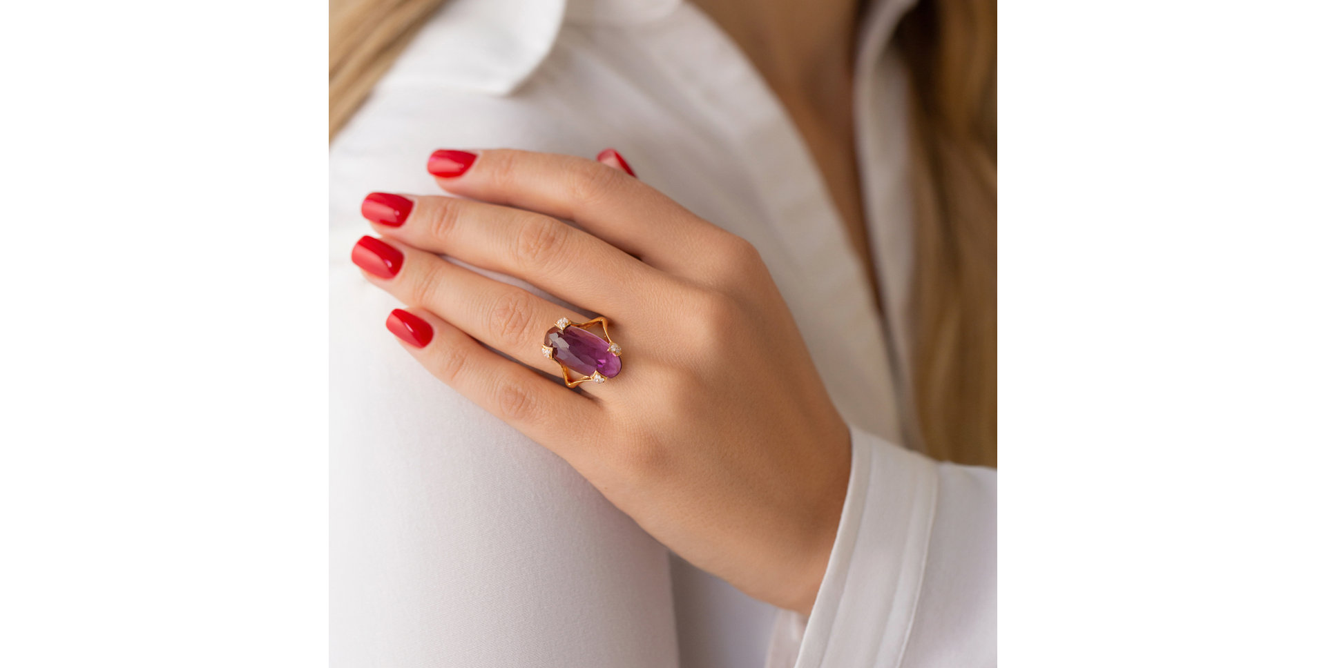 Diamond rings with Amethyst Charmaine